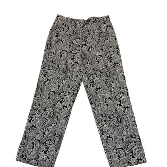 Liz Claiborne Cosette Women's Sport Pants Paisley Print Black Size 12 - Picture 2 of 11